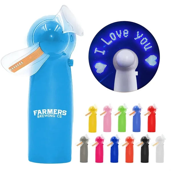 Programmable LED Flashing Message Mini Handheld Fan