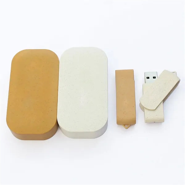 Wheat Straw Material USB Flash Drive Set