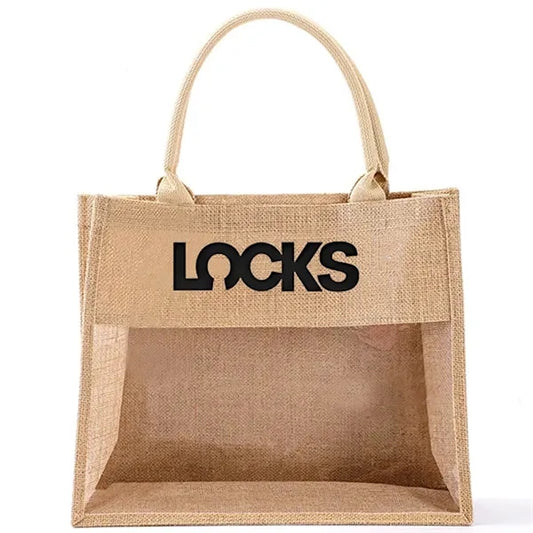Jute Tote Bag With PVC Film Window