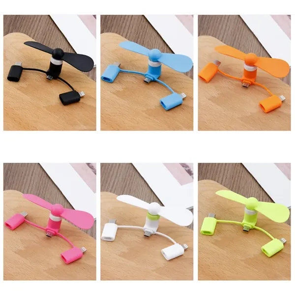 3 in 1 Portable Mobile Phone Fan