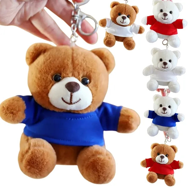 Cute Plush Teddy Bear Keychain with Custom Logo