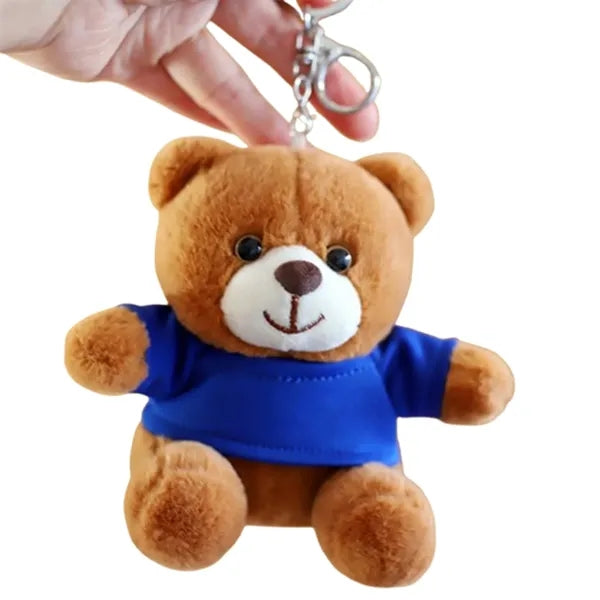 Cute Plush Teddy Bear Keychain with Custom Logo