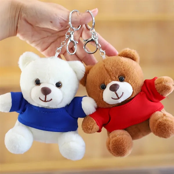 Cute Plush Teddy Bear Keychain with Custom Logo