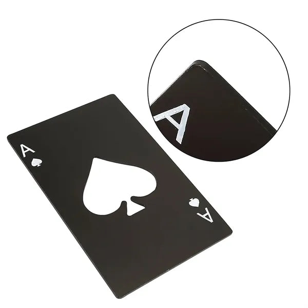 Poker Shaped Credit Card Size Stainless Steel Bottle Opener