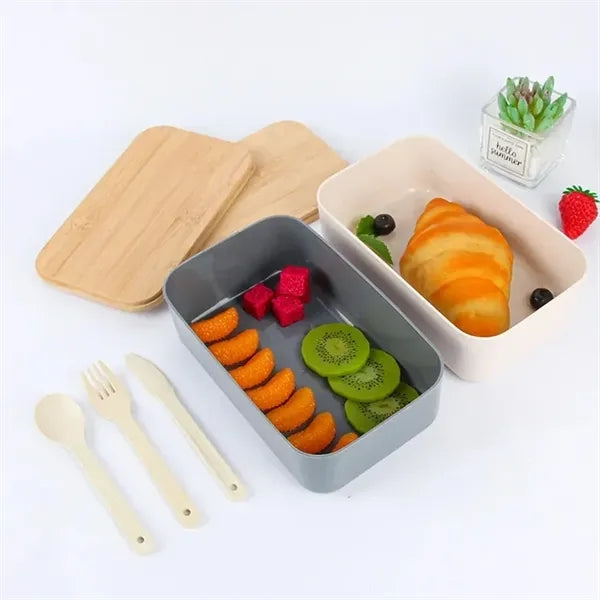 ECO Wheat Straw Food Storage Box with Bamboo Lid