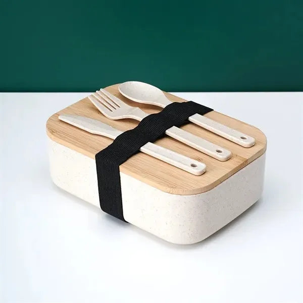 ECO Wheat Straw Food Storage Box with Bamboo Lid