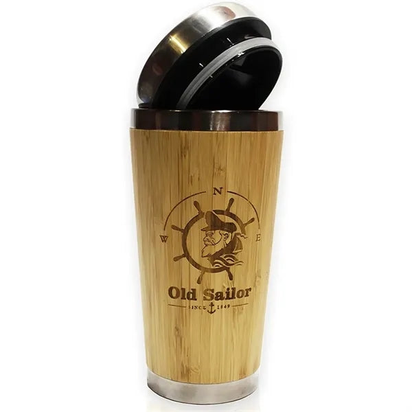 16 oz Double Wall Bamboo Tumbler