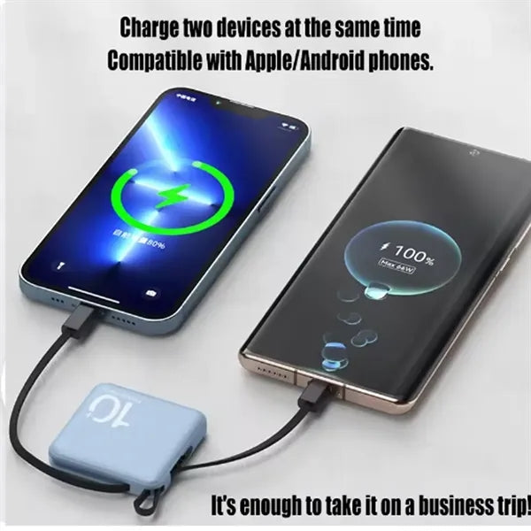 10000mAh Portable Battery Pack Built in Cable