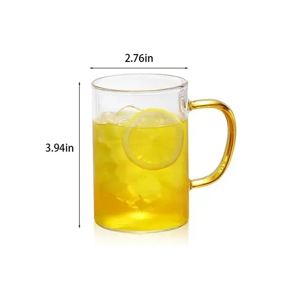 Colored Handle Glass Mug
