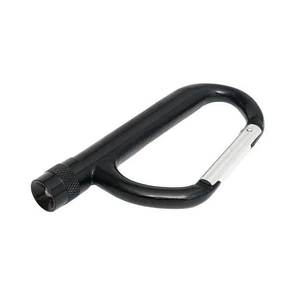 Aluminum Alloy Carabiner with LED Flashlight for Outdoors