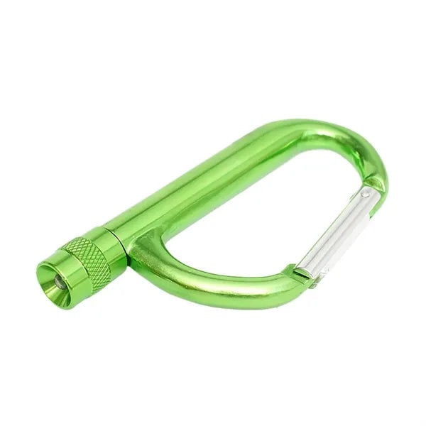 Aluminum Alloy Carabiner with LED Flashlight for Outdoors