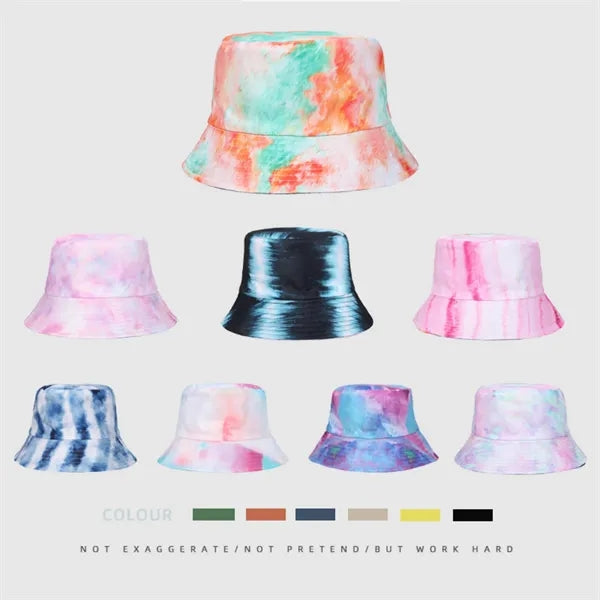 Sublimation Tie Dye Reversible Polyester Bucket Hat