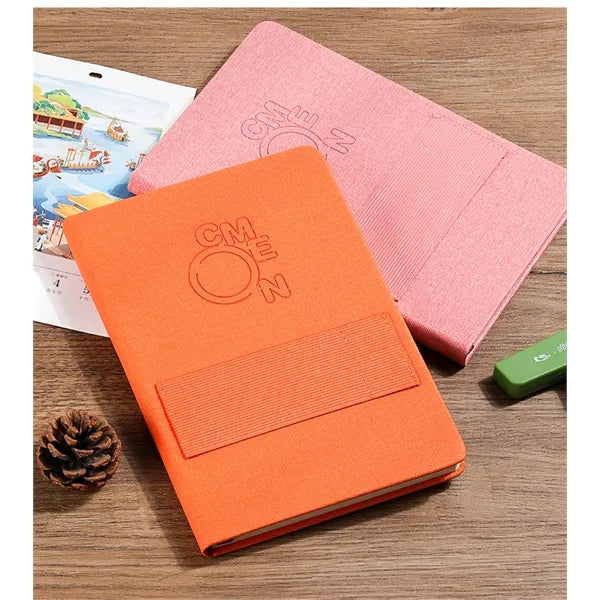 Textured Hardcover Journal with Phone and Pen Holder