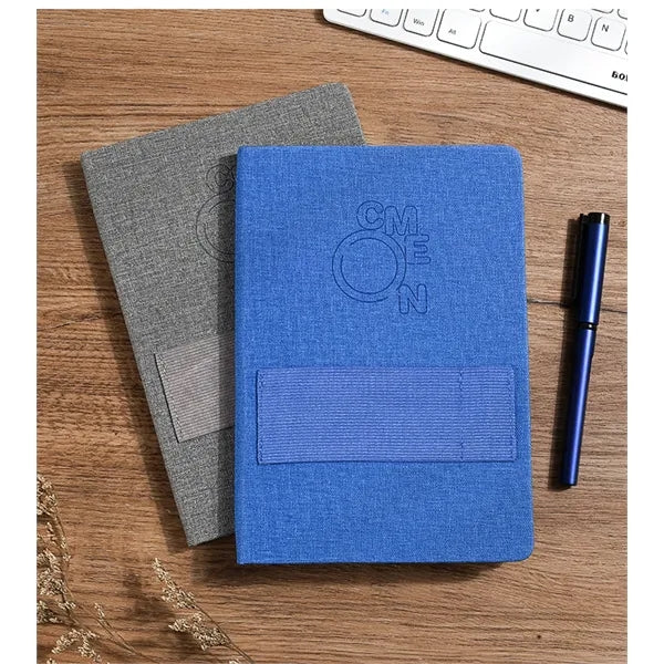 Textured Hardcover Journal with Phone and Pen Holder