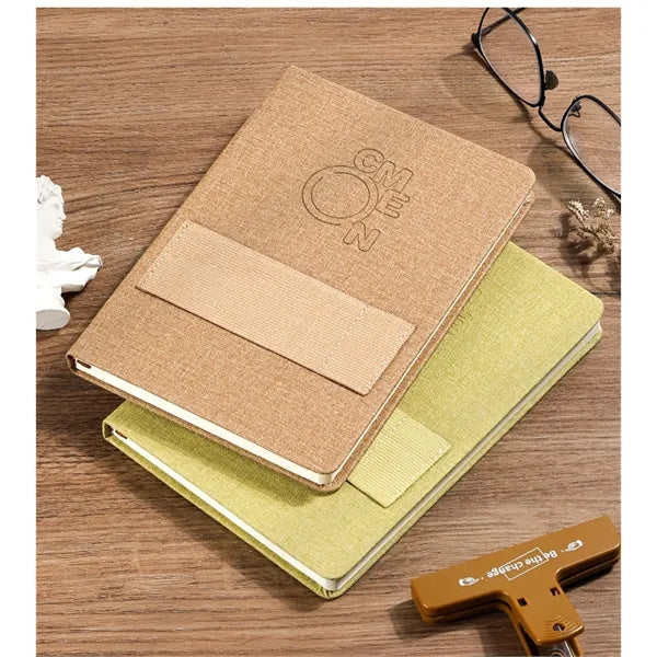 Textured Hardcover Journal with Phone and Pen Holder