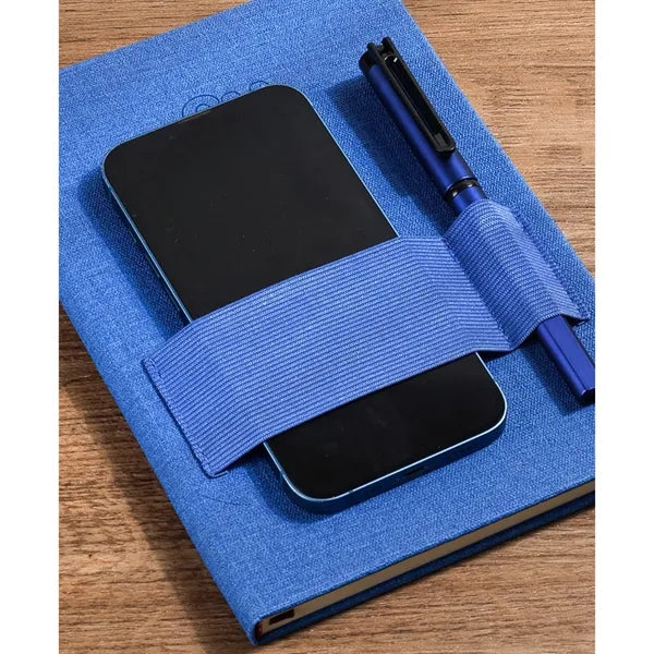 Textured Hardcover Journal with Phone and Pen Holder
