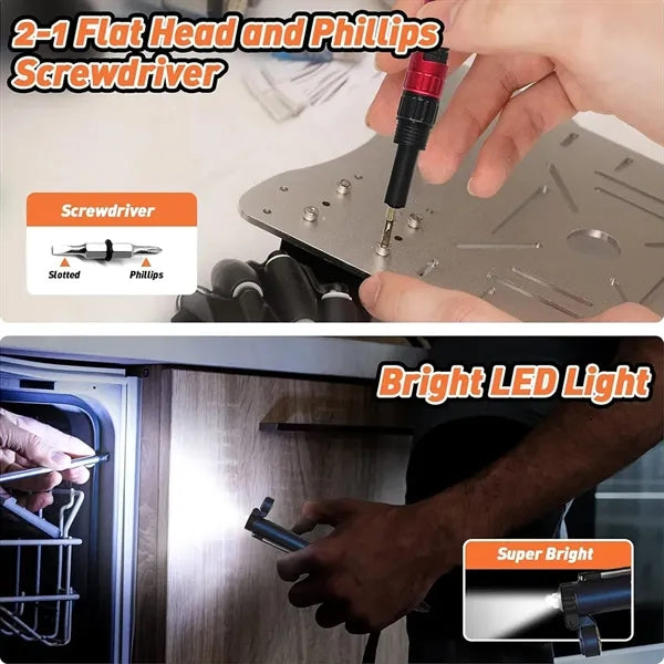 6 In 1 Compass Led Screwdriver Stylus Ballpoint Pen