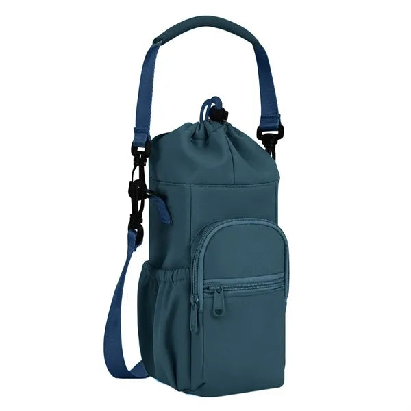 Water Bottle Carrier Crossbody Bag with Shoulder Strap