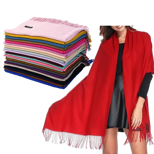 Unisex Solid Imitation Cashmere Wrap Scarves