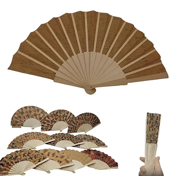 Bohemian Cork Folding Fan