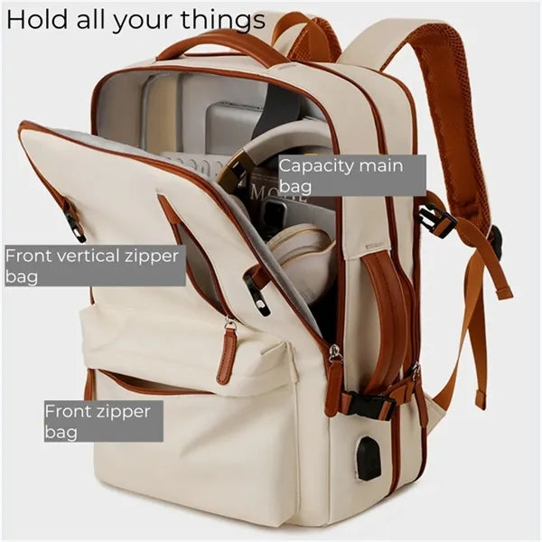 Expandable Laptop Backpack with Multiple Pockets