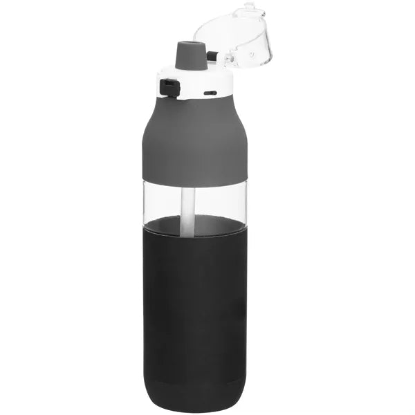 25 oz h2go Void Single Wall Plastic Bottle w/Straw/Sleeve