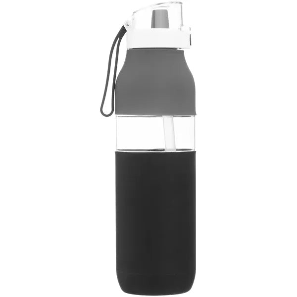 25 oz h2go Void Single Wall Plastic Bottle w/Straw/Sleeve