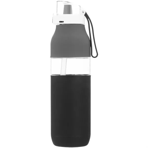 25 oz h2go Void Single Wall Plastic Bottle w/Straw/Sleeve