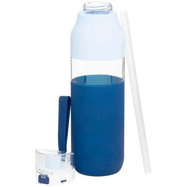 25 oz h2go Void Single Wall Plastic Bottle w/Straw/Sleeve
