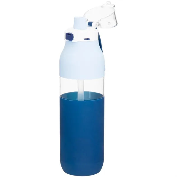 25 oz h2go Void Single Wall Plastic Bottle w/Straw/Sleeve