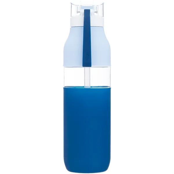 25 oz h2go Void Single Wall Plastic Bottle w/Straw/Sleeve