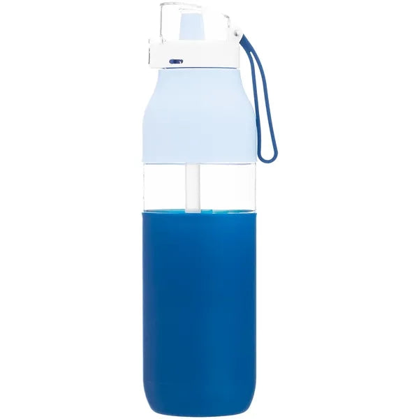 25 oz h2go Void Single Wall Plastic Bottle w/Straw/Sleeve