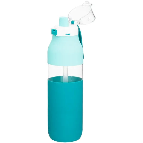25 oz h2go Void Single Wall Plastic Bottle w/Straw/Sleeve