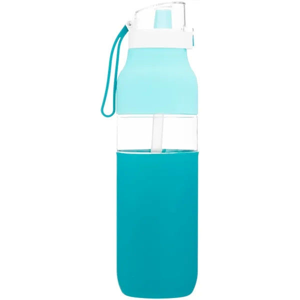 25 oz h2go Void Single Wall Plastic Bottle w/Straw/Sleeve