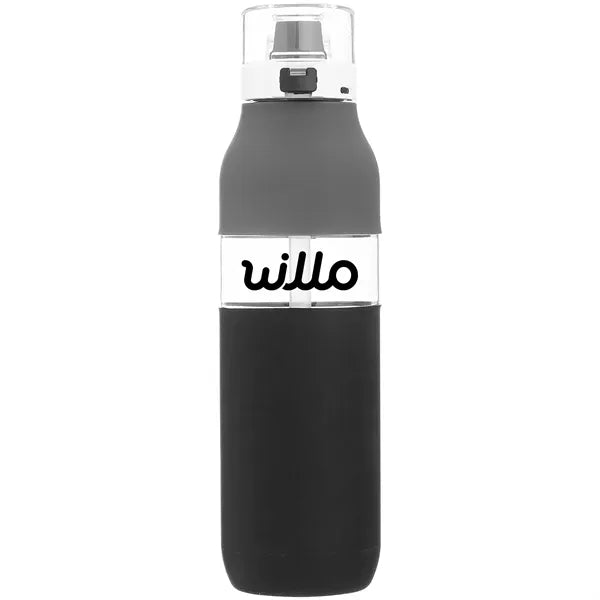 25 oz h2go Void Single Wall Plastic Bottle w/Straw/Sleeve