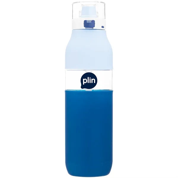 25 oz h2go Void Single Wall Plastic Bottle w/Straw/Sleeve