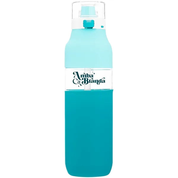 25 oz h2go Void Single Wall Plastic Bottle w/Straw/Sleeve