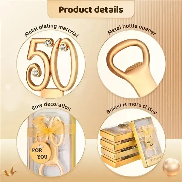 50th Birthday Party Favors Golden Bottle Opener