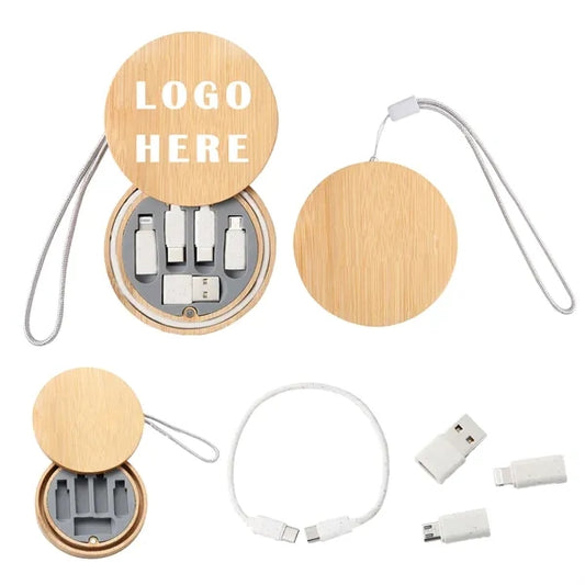 Bamboo Charging Cable Organizer