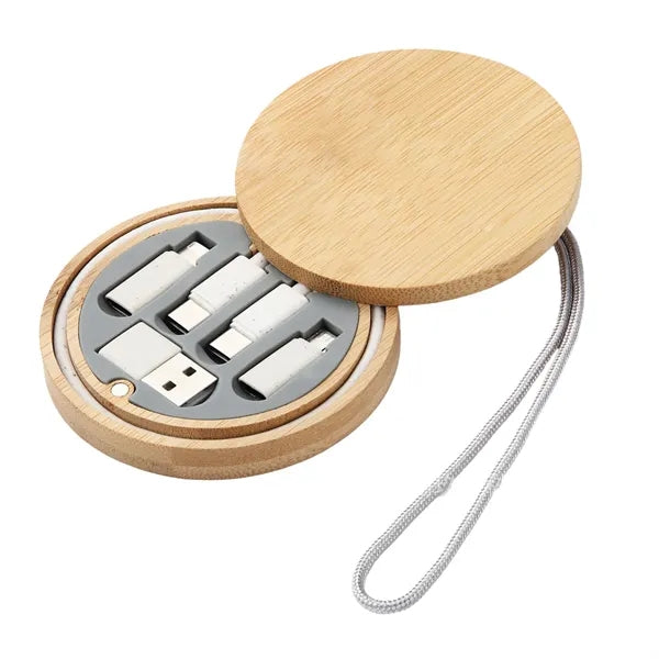 Bamboo Charging Cable Organizer