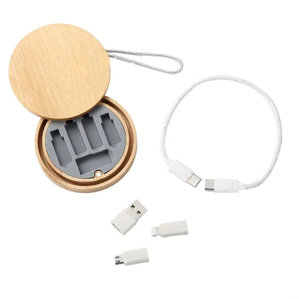 Bamboo Charging Cable Organizer