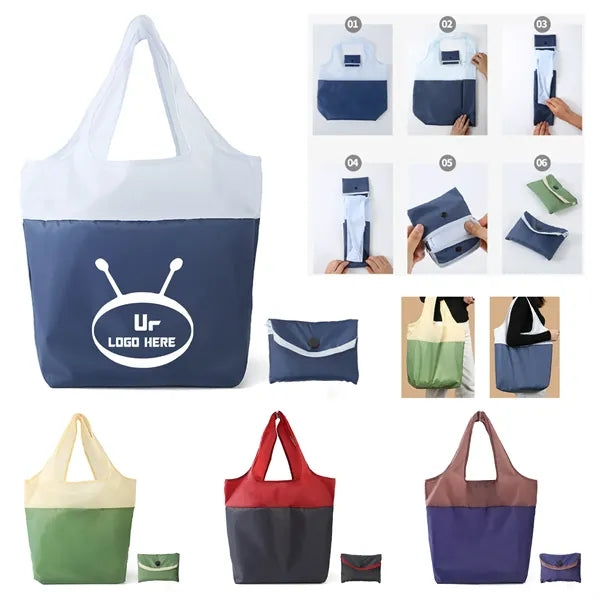 Two-Tone Folding Shopping Bag