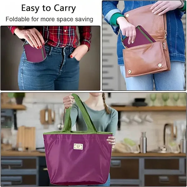 Foldable Tote Shopping Bag with Pocket