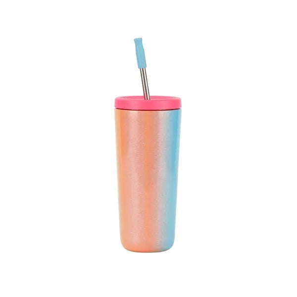 Gradient Stainless Steel Tumbler with Straw