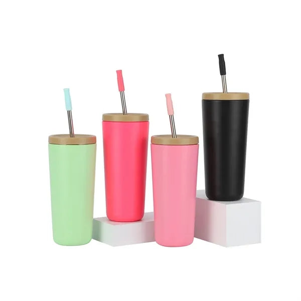 Gradient Stainless Steel Tumbler with Straw