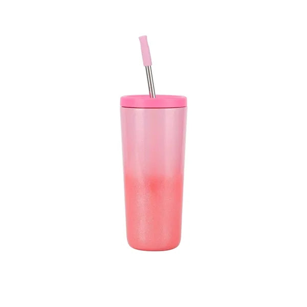 Gradient Stainless Steel Tumbler with Straw