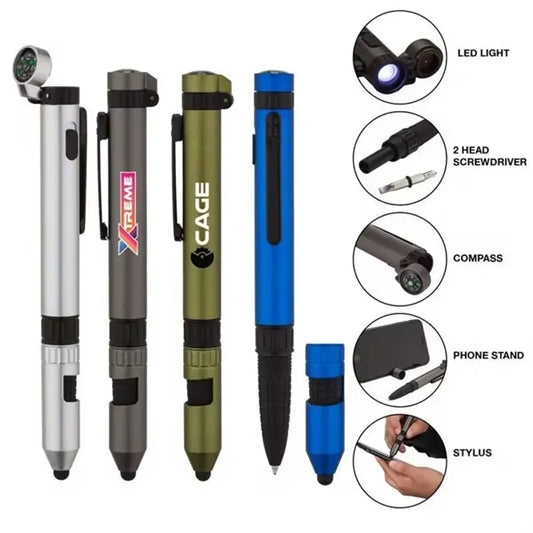 Multifunctional six-in-one tool ballpoint pen