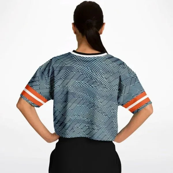 Women's Cropped Football Jersey - All Over Print