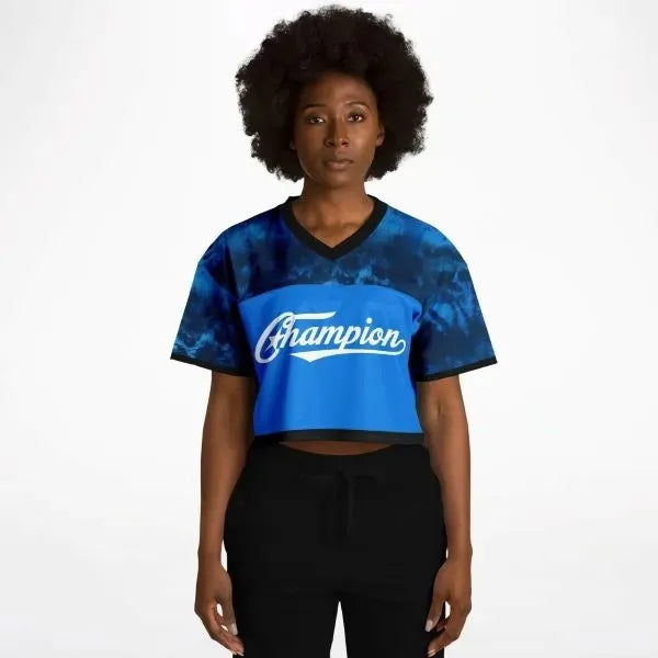Women's Cropped Football Jersey - All Over Print