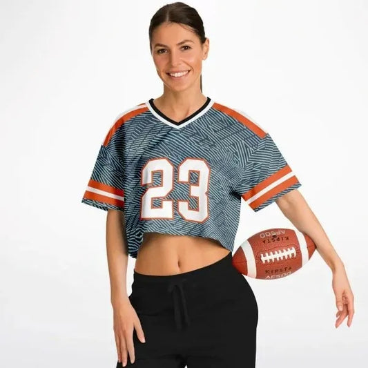 Women's Cropped Football Jersey - All Over Print